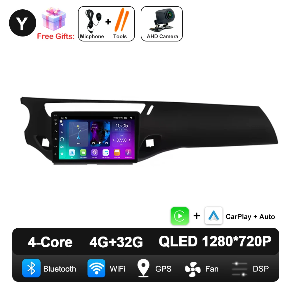 QLED Scherm Android Auto Carplay Voor Citroen C3 DS3 2010-2016 Autoradio Video Multimedia Speler WiFi GPS Navigatie DSP Stereo