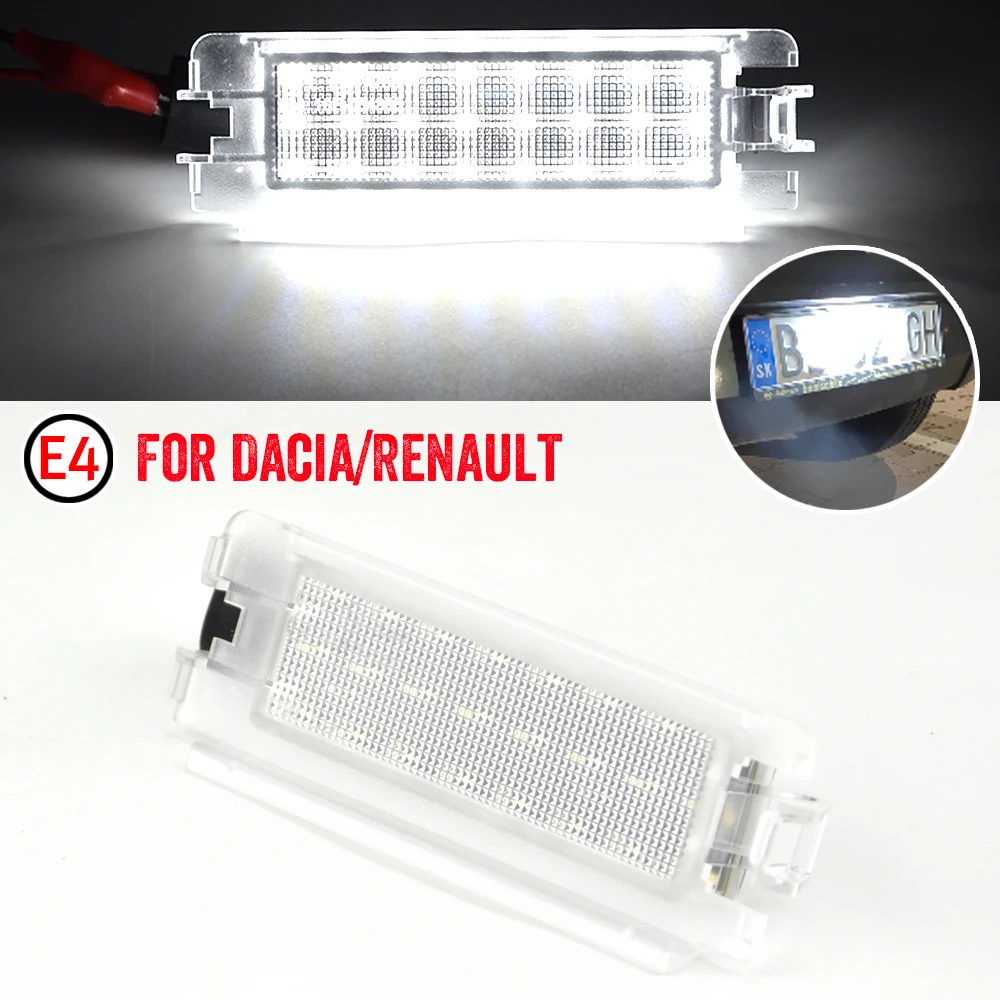 

For Dacia Sandero II 2013-UP Logan II 2013-UP High Brightness White LED License Plate Light Number Plate Lamp