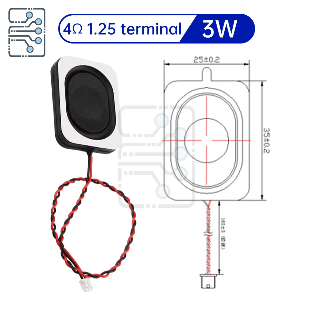 3525 2535 8/4 Ohm Internal Magnetic Cavity Speaker Speaker 1.25/2 Terminal 3W Oval Full Range Box Speaker  Diy Magnetic Speaker