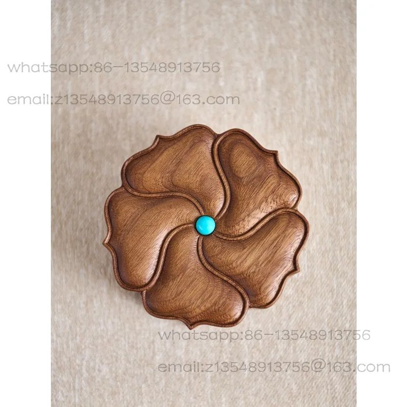 North American black walnut whole wood retro sunflower jewelry box wooden storage small wooden box classic bracelet  gift