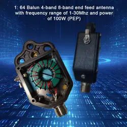 1:64 Balun For HF Short Four Band 1-30MHz End Fed Half EFHW Antenna 100W HAM W0K6