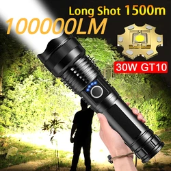 High Power LED Flashlight USB Rechargeable Flashlight Tactical Light Super Flashlight Super Bright Camping Lantern Outdoor