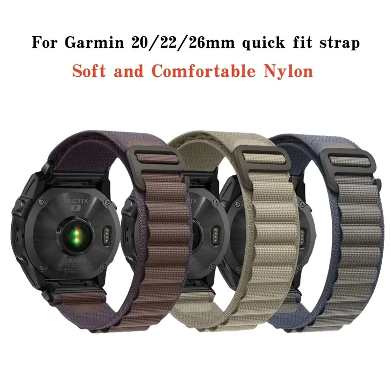 20 22mm 26mm Quick Release Nylon Strap for Garmin Fenix7S 7X 7Pro Fenix 6X 6 5X 5Plus Tactix7 Forerunner 965 955 Enduro 2 Band