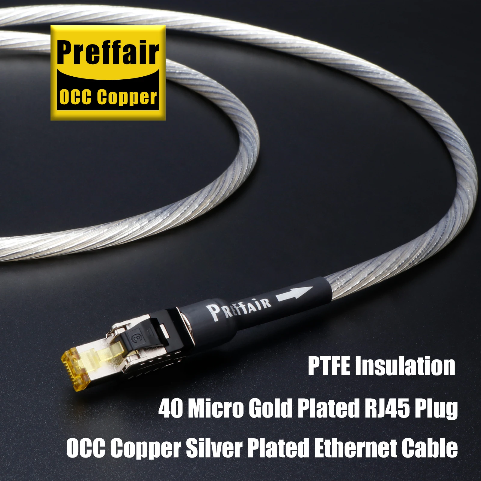 كابل تصحيح شبكة HIFI cat8 كابل إيثرنت occ لوحة فضية RJ45 CAT Ethernet Speed Lan Line المطبق على أجهزة الكمبيوتر والكمبيوتر المحمول