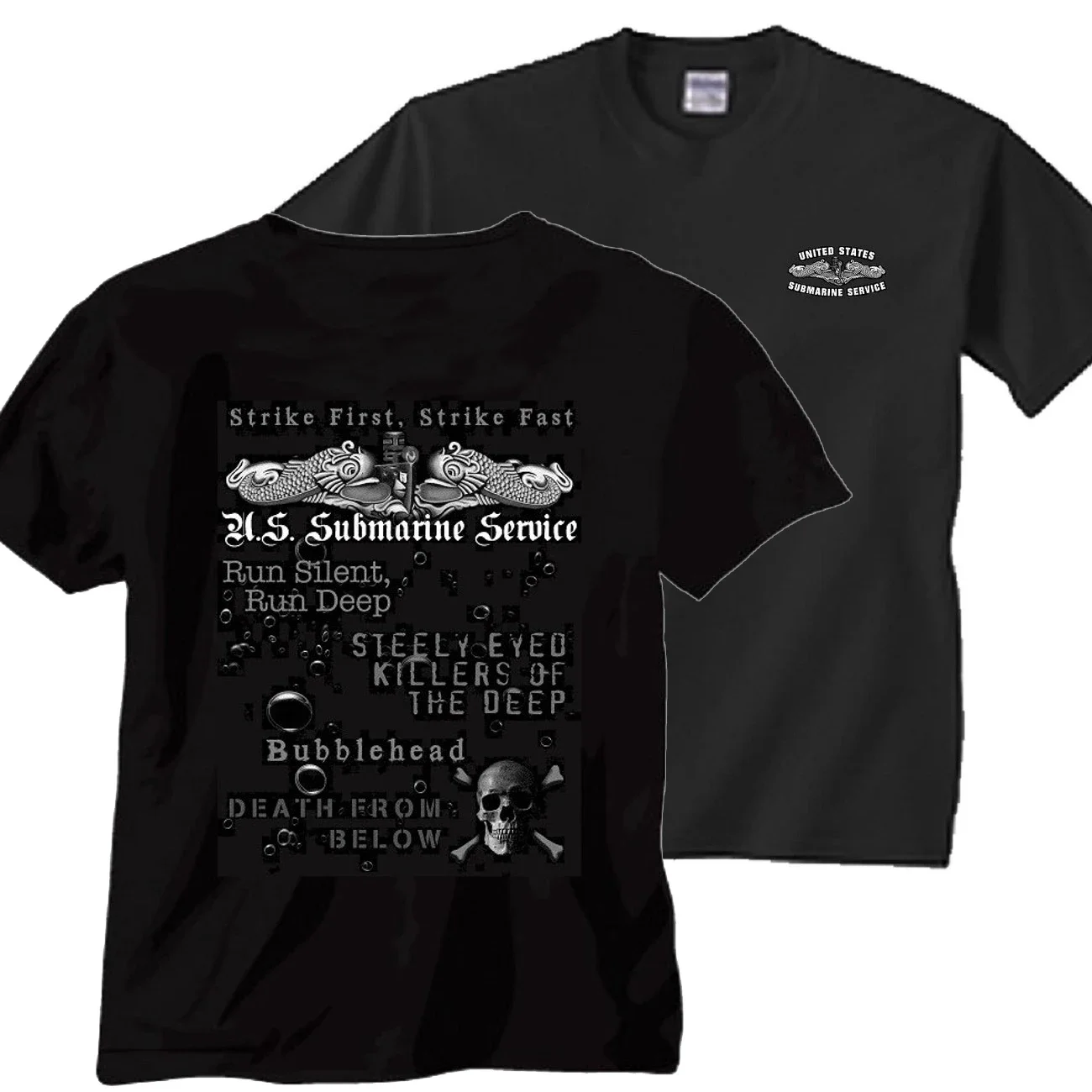 Strike First, Strike Fast. US Submarine Service T-Shirt 100% Cotton O-Neck Short Sleeve Summer Casual Mens T-shirt Size S-3XL