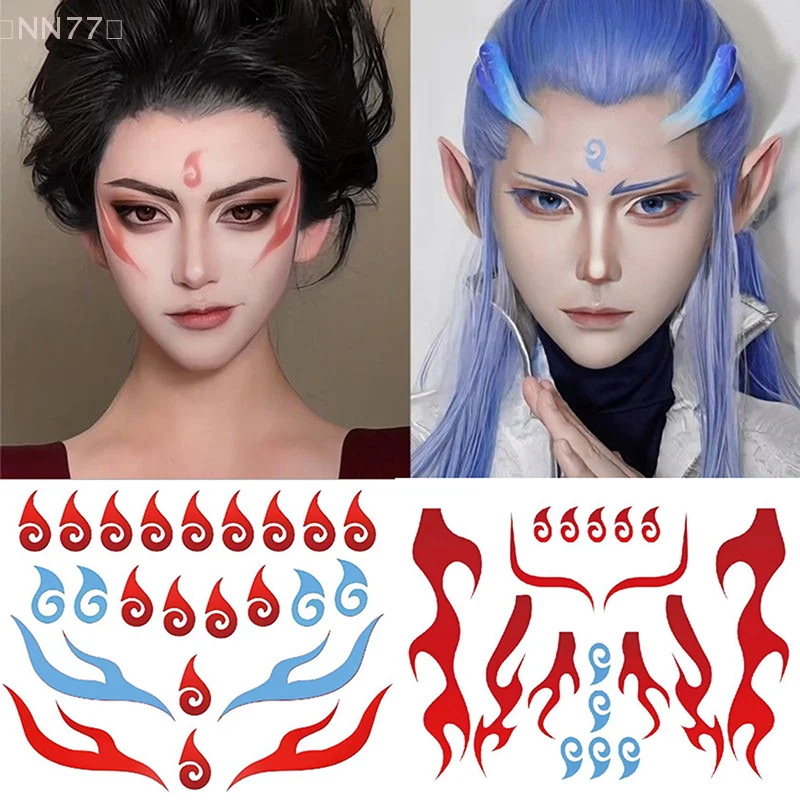 Adesivo per braccio tatuaggio colorato impermeabile e durevole per il viso Personaggi anime dei cartoni animati Decalcomania per tatuaggi temporanei per bambini