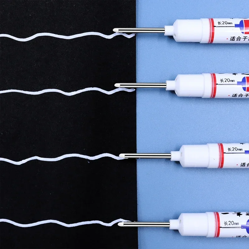 4-6Pcs 20mm Long Head Marker Fine Tip Non-Toxic Alcohol Based Quick Dry Long Nib Deep Hole Marking Pens for Metal Wood Drawing