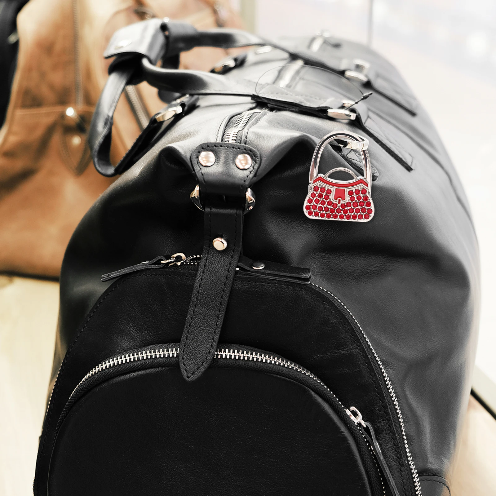 

Elegant Rhinestone Purse Hook Bag Hanger Strong Locking Mechanism Compact Portable Scratch Resistant Sparkling Luxury Party