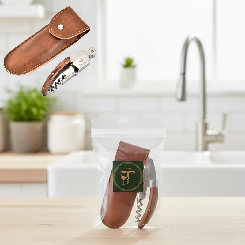 Stainless Steel Wood Handle Wine Corkscrew Professional Wine Opener Portable Screw Corkscrew Multifunction Beer Cap Bottle