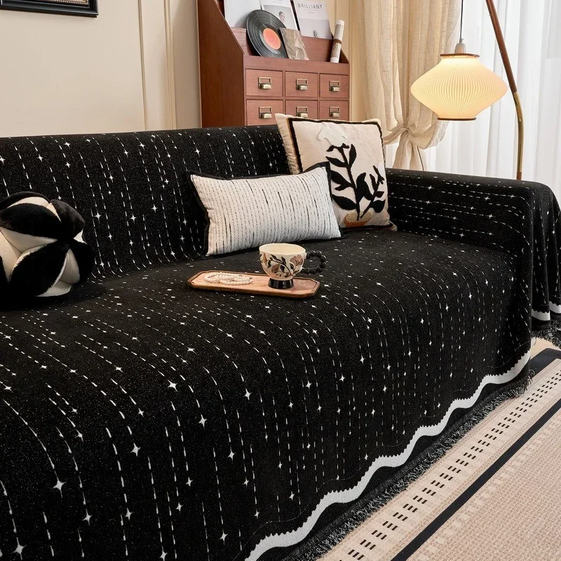 Nordic Thicken Chenille Sofa Blanket Classic All Cover Sofa Blankets Couch Towel Four Seasons Universal Non Slip Sofas Cushion