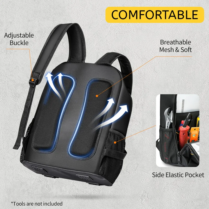 Tool Bag Backpack, Multi-Tool Pouch With Shoulder Strap, Durable And Water-Resistant Canvas Bag For Electricians And Handyman