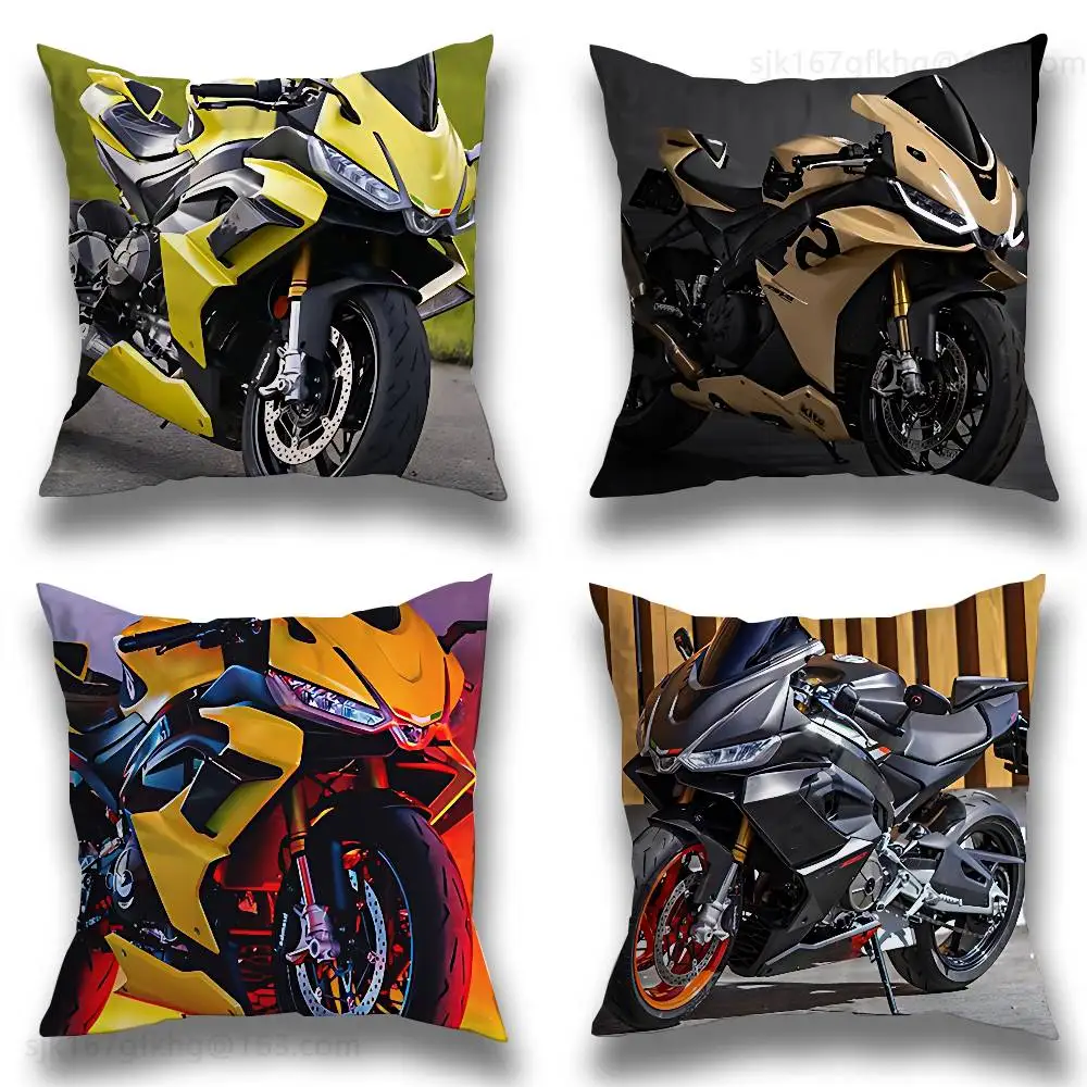 

A-Aprilia Racing Pillow Case Square Double-Sided Printing Short Plush Sofa Cushion Cover Bedroom Bedside Pillow