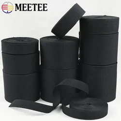 10Meters Thick Black Polyester Webbing Tape 2-10cm Backpack Strap Bag Ribbon Dog Collar Safety Belt Sewing Material Accessories