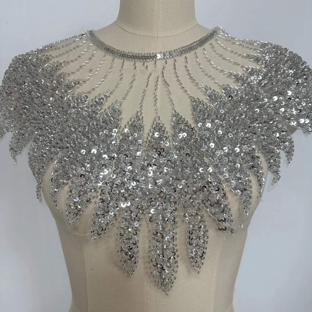 New design  Gold siver black sequin patches sew on clothing DIY