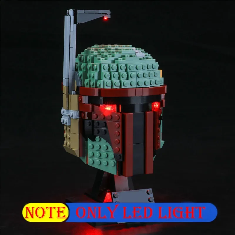 Starsing Wars Lighting Set For 75277 Boba Fett Helmet Bounty Hunter Movie Not Include Building Blocks (Only Led Light Kit)