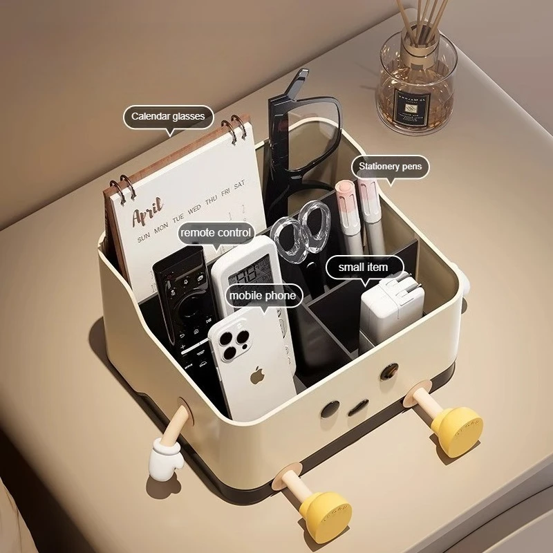 ​​Modular DIY Organizer Box Set for Desk Nightstand Cute Aesthetic Storage Bins with Adjustable Dividers Home Organization​​