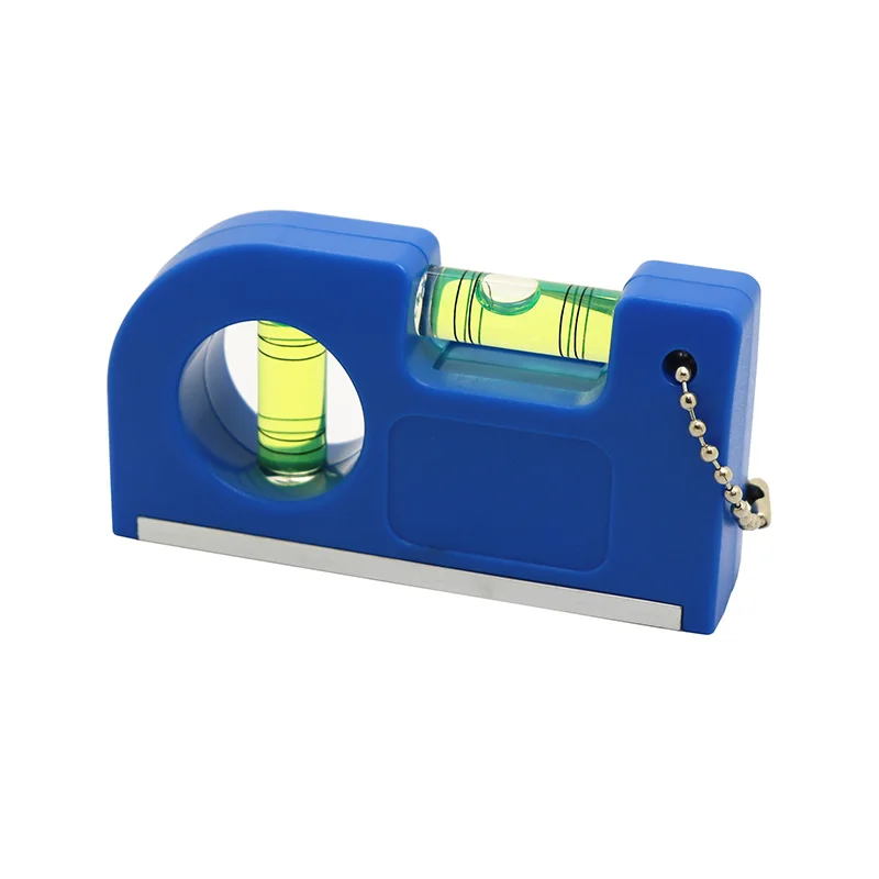Mini livella a bolla portatile in plastica con livella a bolla a livello di catena con forte strumento di misurazione del livello del magnete Livella a bolla di livellamento per uso domestico Righello