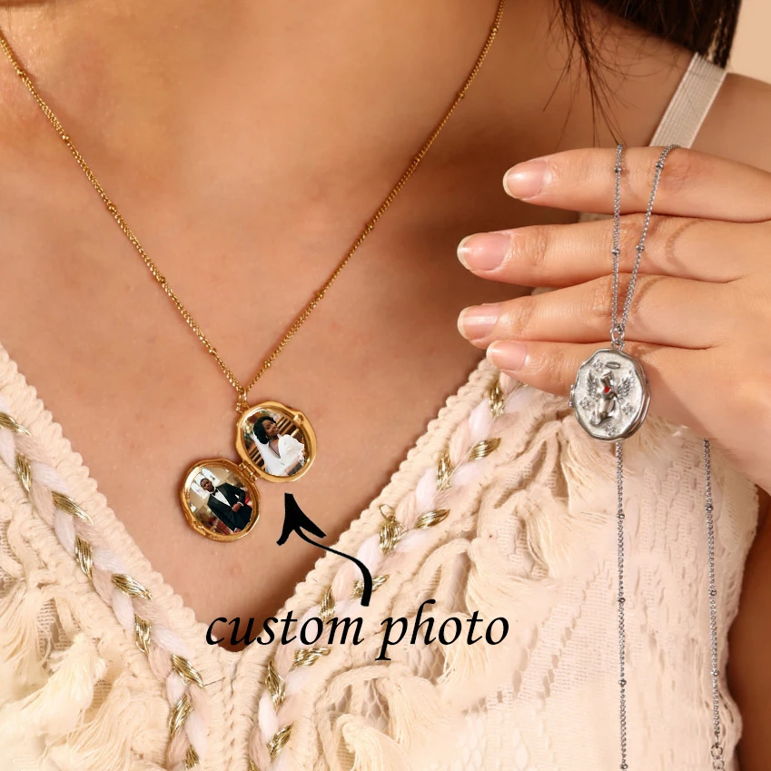 

Красочное ожерелье с фотографией по индивидуальному заказу для женщин, медное индивидуальное цветное ожерелье-медальон с изображением, рождественское мемориальное ювелирное изделие, подарок