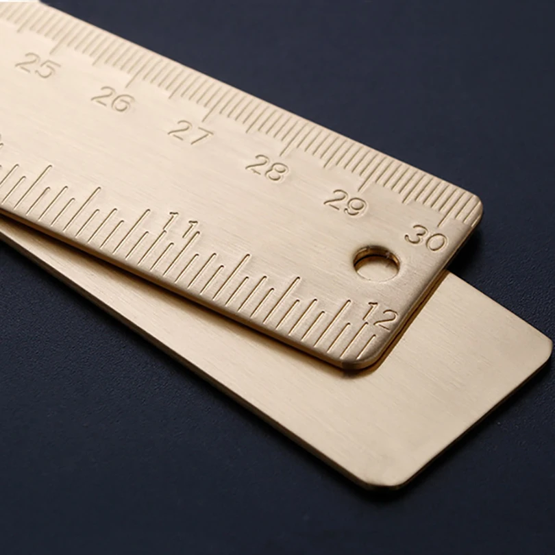 Imagem -06 - Régua Reta Vintage de Bronze para Desenho de Linha Metal Copper Measuring Tool para Woodworking 30cm 11.81