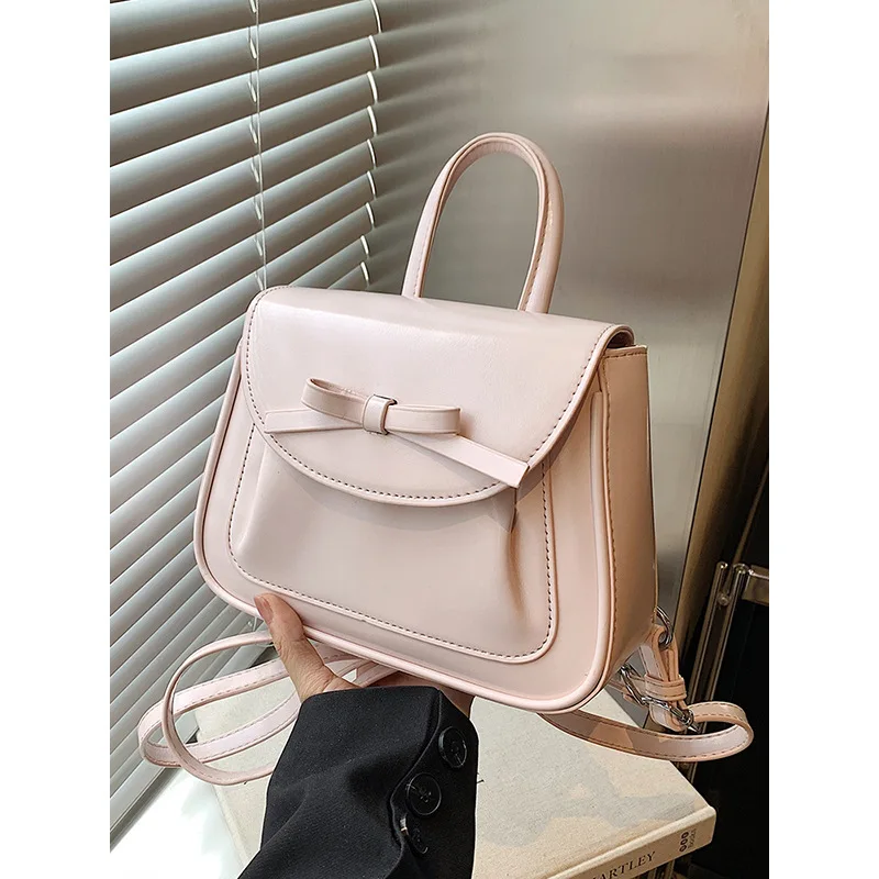 2025 Autumn/Winter New Fashionable Pink Bow Backpack Simple and Versatile Student Backpack Premium Women's Bag