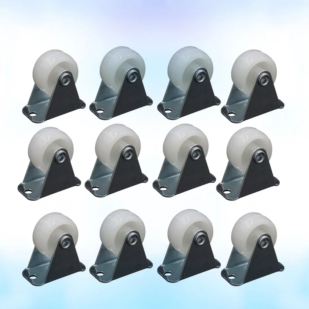 

12Pcs White PP Nylon Office Chair Caster Wheels Heavy Duty Floor Protecting Smooth Rolling Furniture Castors for Hard Floors
