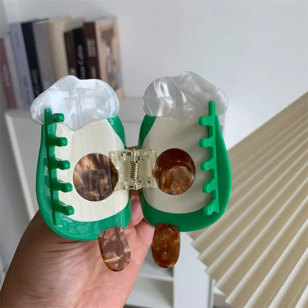 

Lovely Cute Ice Cream Shark Clip Sweet Summer Fruit Series Hair Claw Acetic Acid Colorful Delicious Food Claw Clip Gift