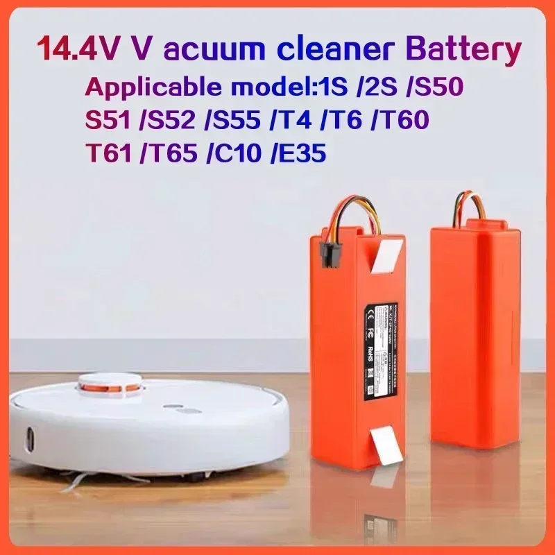 12800mAh 14,4V Roborock S50 Akku BRR 2P4S 5200D Original-Akku für Xiaomi Roboter Roborock S50 S51 S55 T60 Zubehör Ersatzteil – Detail 5