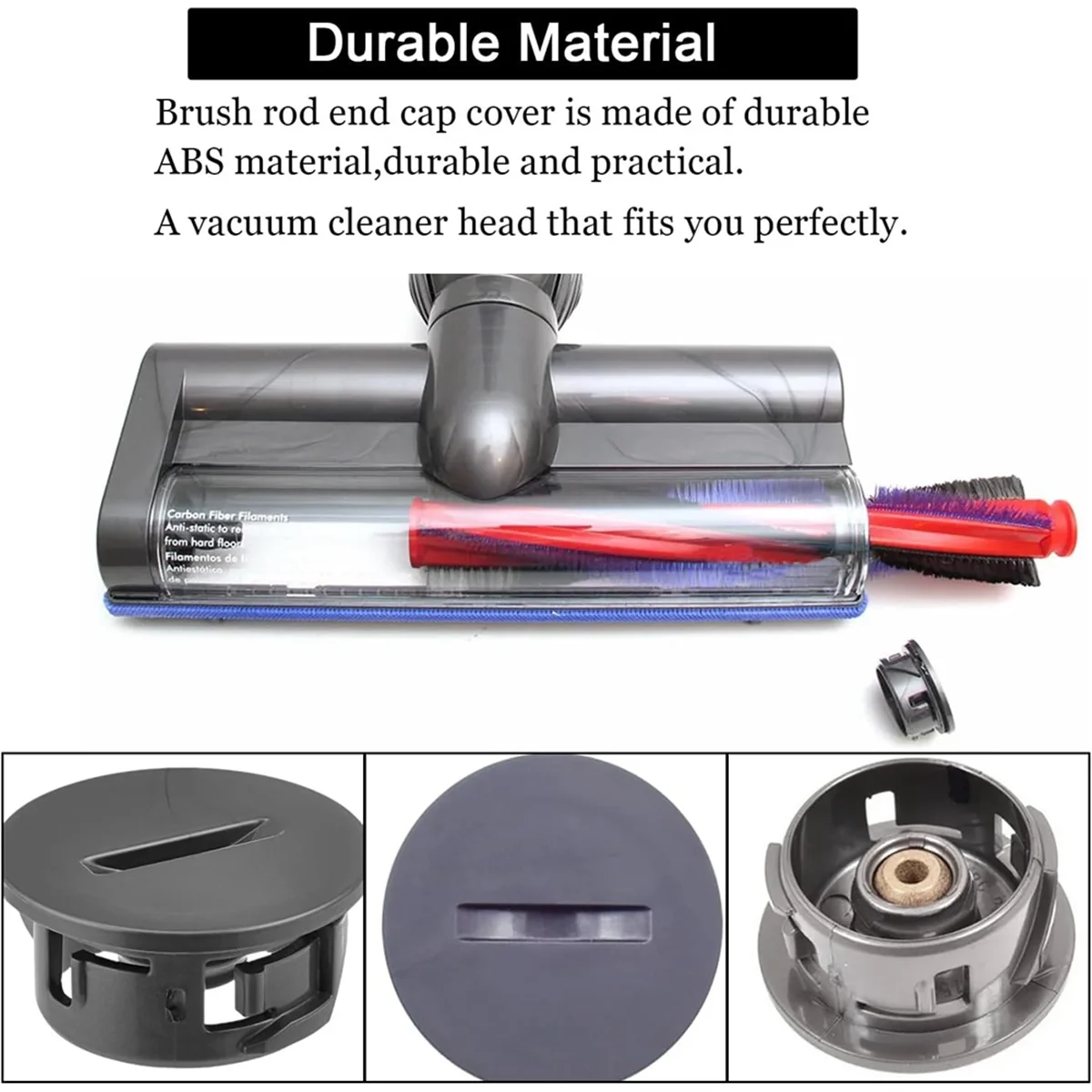 ฝาปิดปลายด้ามแปรง2ชิ้นสำหรับ V6 Dyson/DC59/DC62/SV03/ไดรฟ์ตรง SV073มีตัวดูดฝุ่นไร้สาย