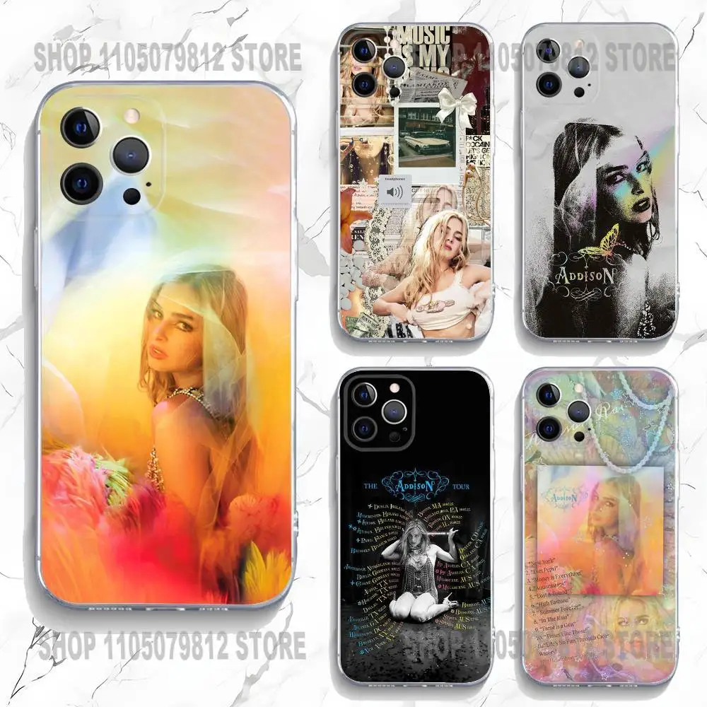 حافظة هاتف Addison Rae لهاتف iPhone 17 16,15,14,13,12,11 Plus,Pro,Max,XR,Plus,E,غطاء ناعم شفاف صغير #1