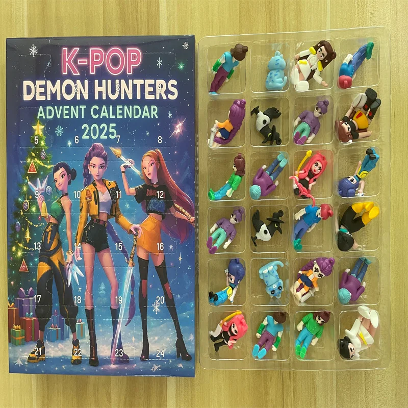 Acrylic Demon Hunter Christmas Tree Ornament Kpop Style Advent Blind Box Cute Gothic Holiday Decor Teens Gift Advent Calendar