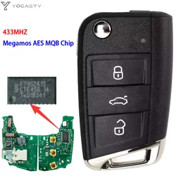 YOCASTY Remote Car Key 433MHz Megamos MQB Chip for VW Golf Mk7 Polo Tiguan Skoda Octavia Leon 2012-20175G6959752AB BB 6V0959752D