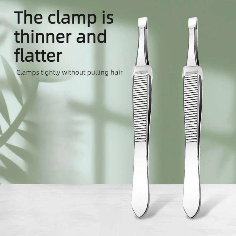 Stainless Steel Eyebrow Clip Tweezers Pointed Tip for Precision Splinter Plucking and Ingrown Hair Removal Eyelash Grafting Tool