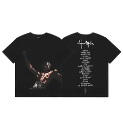 Fashion New TRAVIS SCOTT UTOPIA Rap Album Summer Men and Women Loose Casual Trendy Brand Cotton Short-sleeved T-shirt