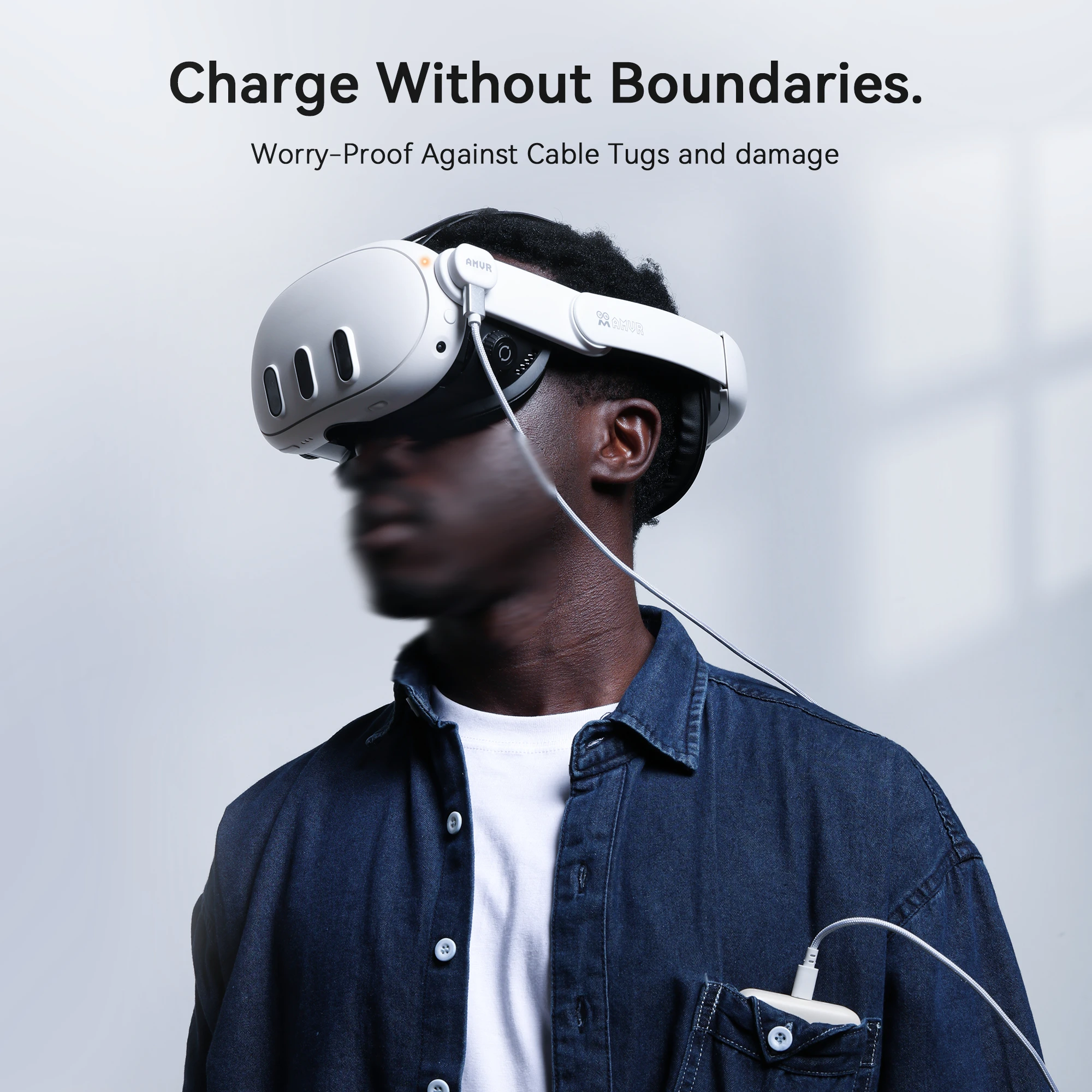 1.2m AMVR Magnetic Charging Cable for Meta Quest 3 & 3S VR USB-C Cable 18W Fast Charger Cables for Meta Quest 3 VR Accessories