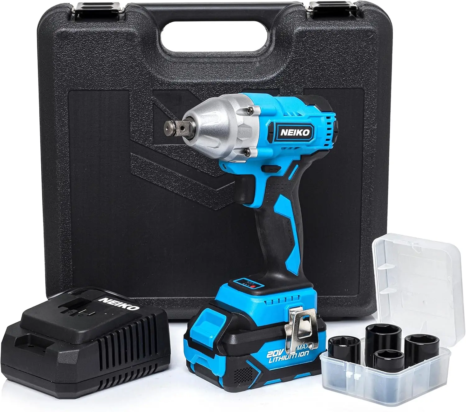 

10883A Brushless Cordless Impact Wrench 1/2 Inch-Drive, 20-Volt Compact Impact, Cordless Power 1/2" Impact Gun for Car Tires w/L