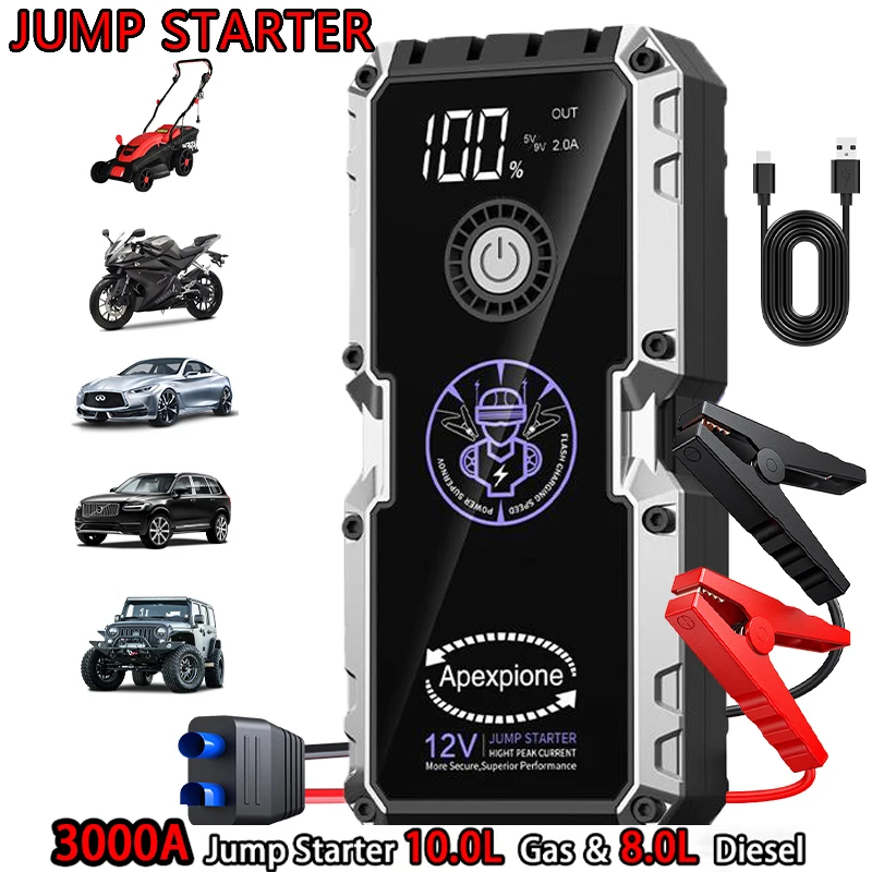 Portable Auto Jump Starter Power Bank Starting Device For 12V Emergency Car Battery Booster Starter Charger
