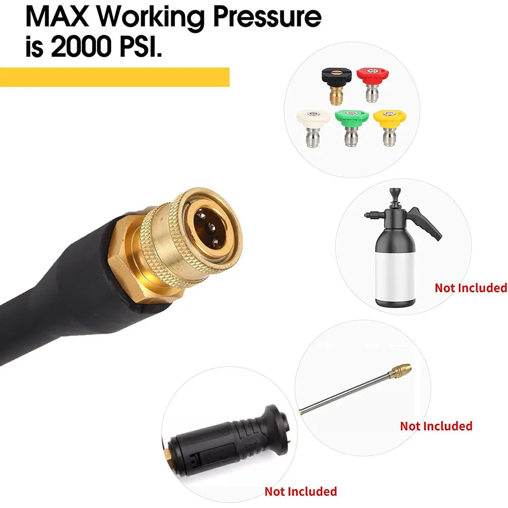 Pressure Washer Gun Extension Wand Set with 5 Spray Nozzles Pressure Washer Wand 1/4’’ Quick Connect for Ryobi Portland Husky