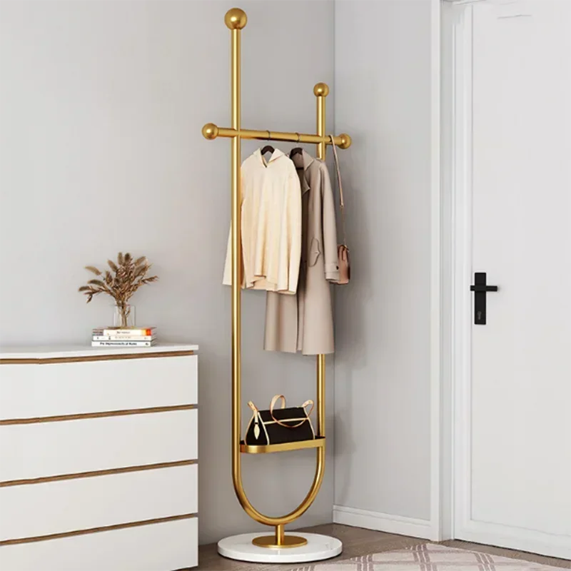 Gold Metal Clothes Rack, Entrada Boutique, Sala, Stand Hanger, prateleiras, Burro, Nordic Móveis