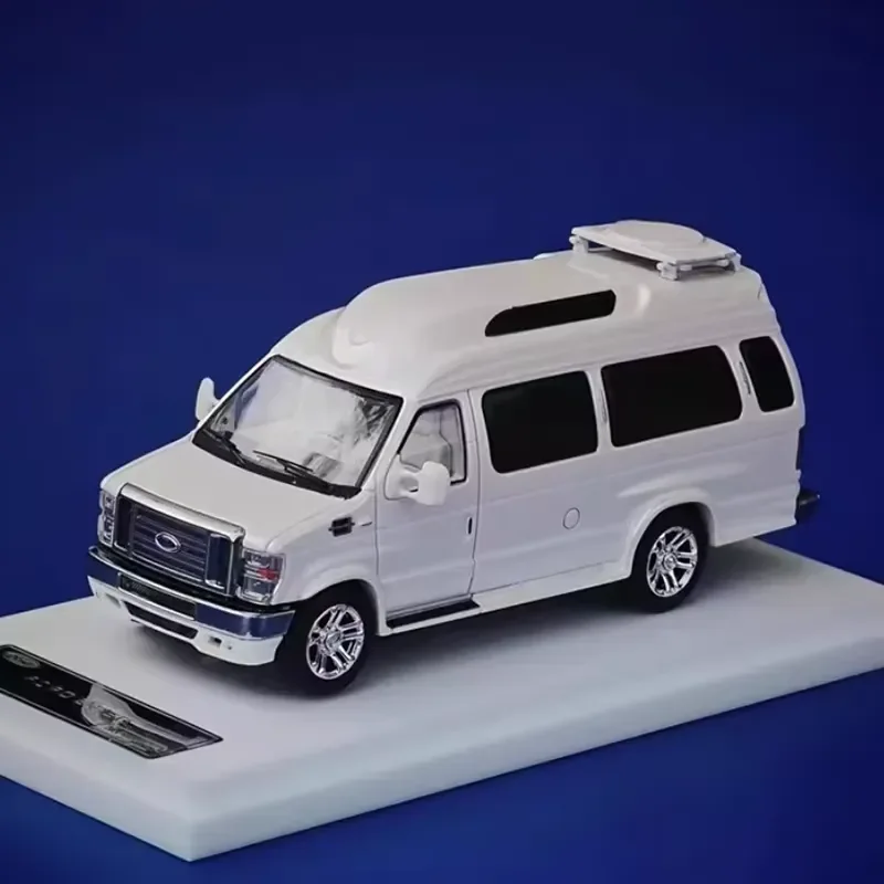 for MK Miniatures 1:64 E350 Alloy Camper Van Diecast Model Car Static Figure Desktop Ornament Collectible Gift for Boys Men