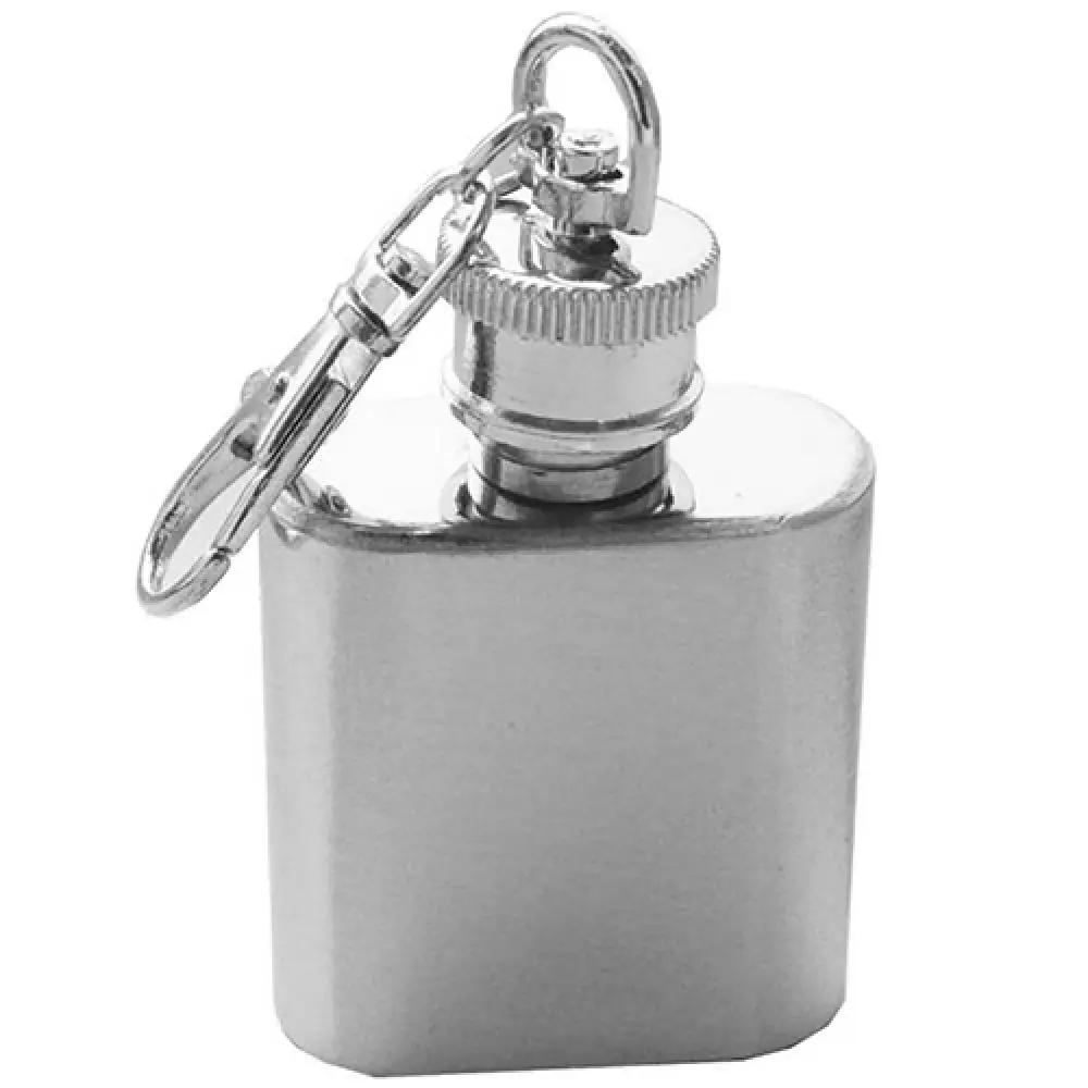 

1 oz Mini Pocket Stainless Steel Wine Bottle Whiskey Liquor Hip Flask Keychain Screw Cap Alcohol Bottle Portable Drinkware