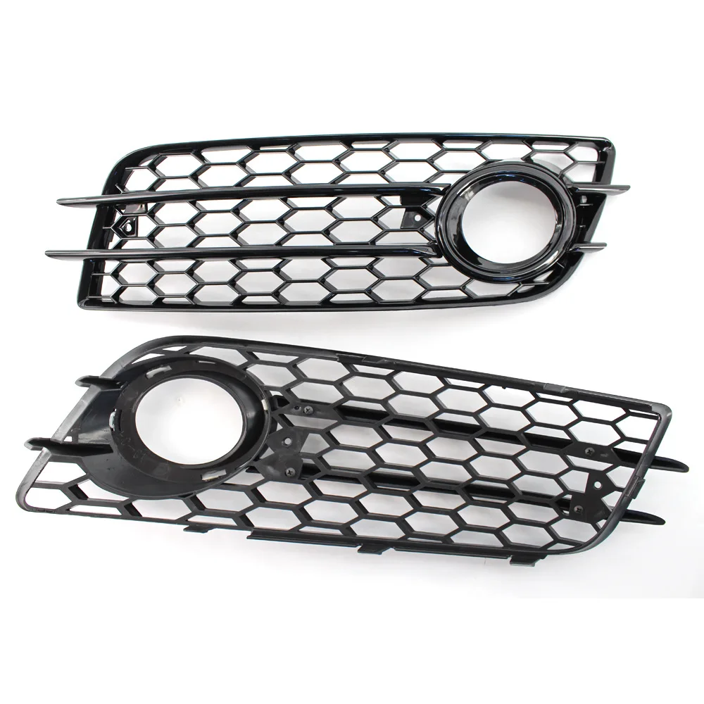 2X Front Bumper Fog Light Lamp Grille Grill Cover Mesh For Audi A4 B8 S-Line S4 2008-2012 HONEYCOMB Grille 8K0807681C 8K0807682C