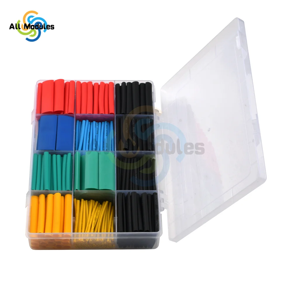 530Pcs Polyolefin Shrinking Assorted Heat Shrink Tube Wire Cable Insulated Sleeving Tubing Set with Box