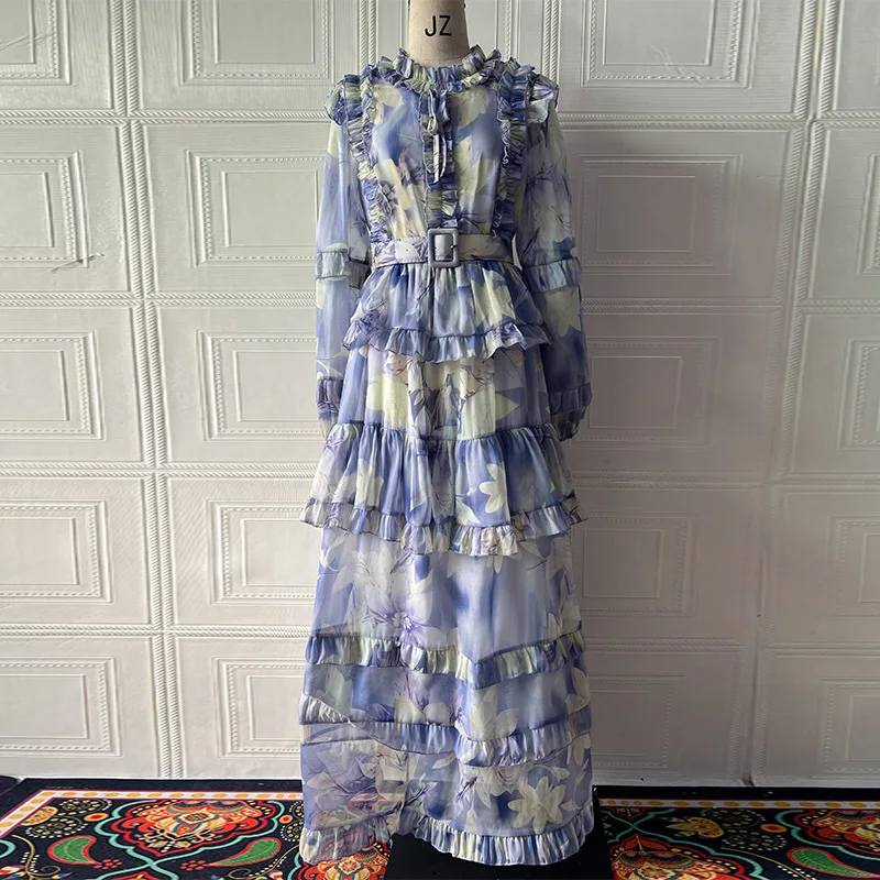 

Autumn 2025 Women's Elegant Slim Long Dress Fashion Print Trendy Style for Ladies