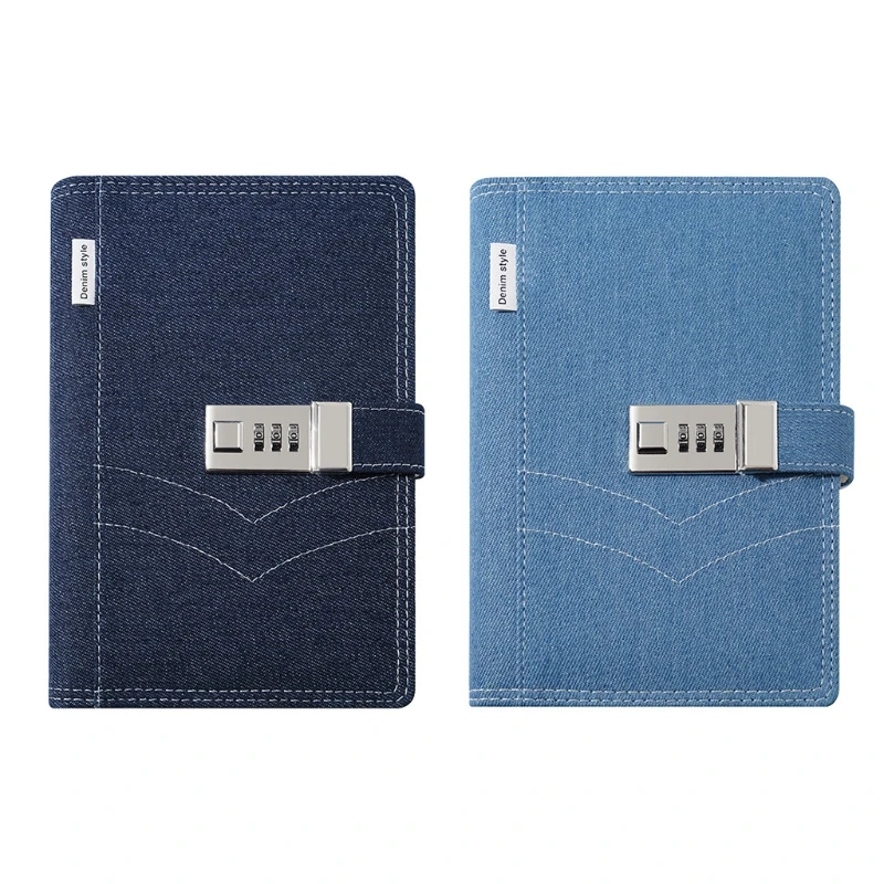 

Retro Cover B6 Office Notepad Planner with Combination Lock Ribbon