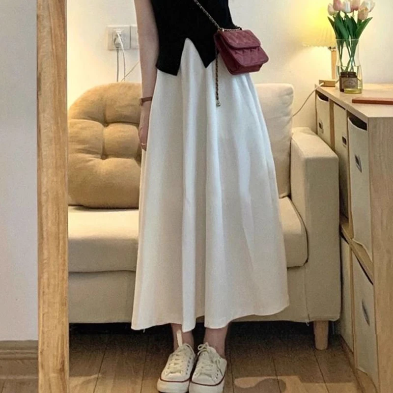 Gidyq White Sweet Women Wide Leg Pant Korean Fashion Casual Loose Female Cotton Linen Trousers Summer All Match High Waist Pants