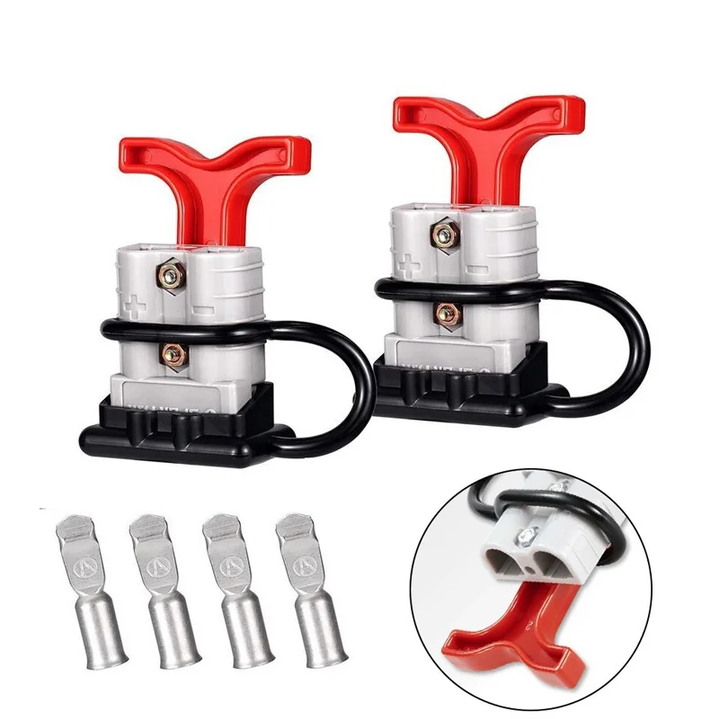 

power supply Plug 2Pin 50A 120A High Current Connector Car Battery Quick Connect Disconnect Power Forklift Plug With Handle Dust