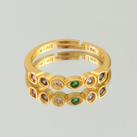 Marvel the Avengers Thanos Infinity Stones Ring Creative Crystal Gold Color Infinity Stones Rings Superhero Cosplay Prop