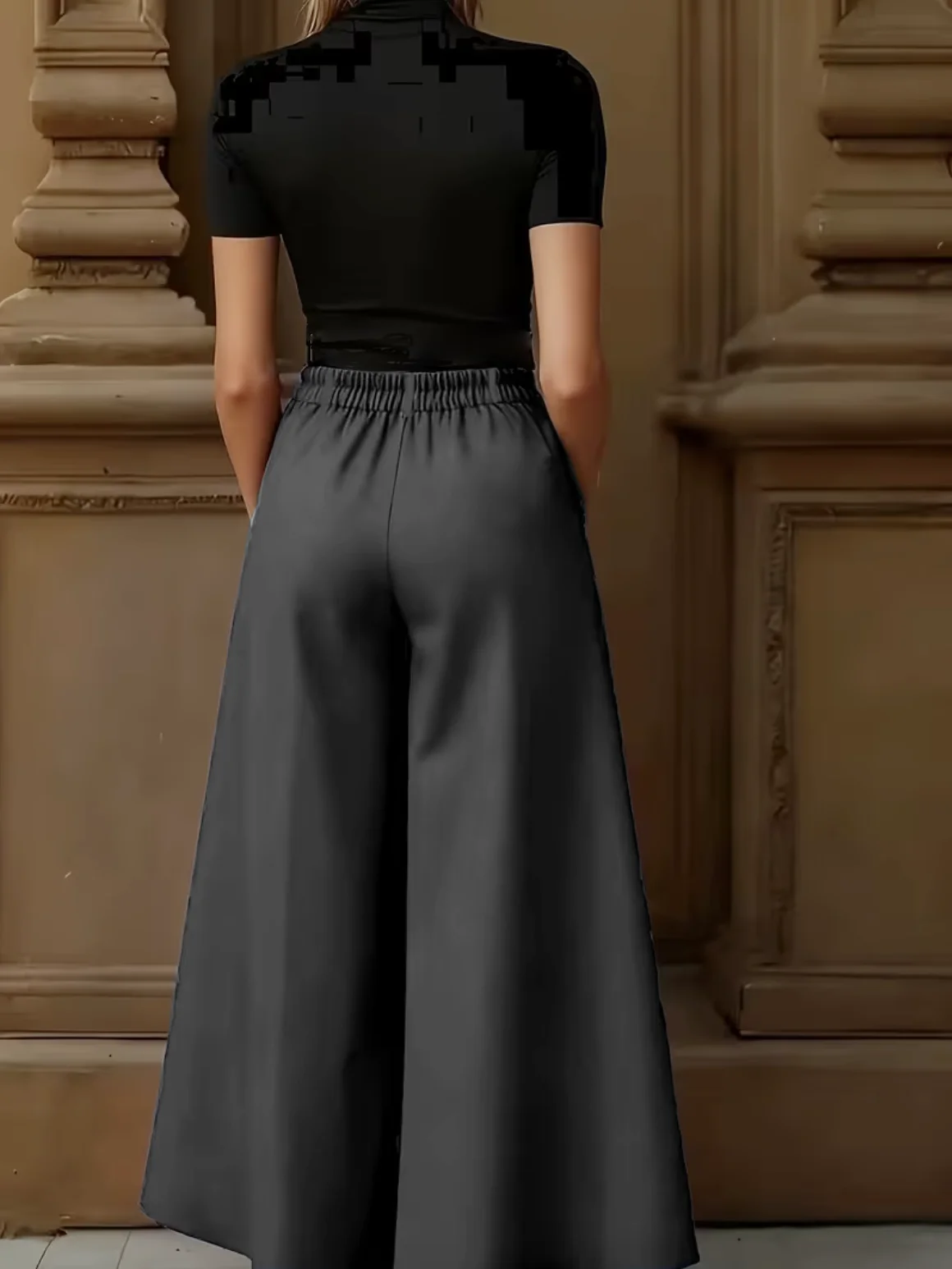 Eleganter, lässiger, modischer Damenanzug für Outdoor-Sport, schlankmachend, vielseitig, im japanischen, europäischen und amerikanischen Stil, mit Glockenhose. – Detail 3