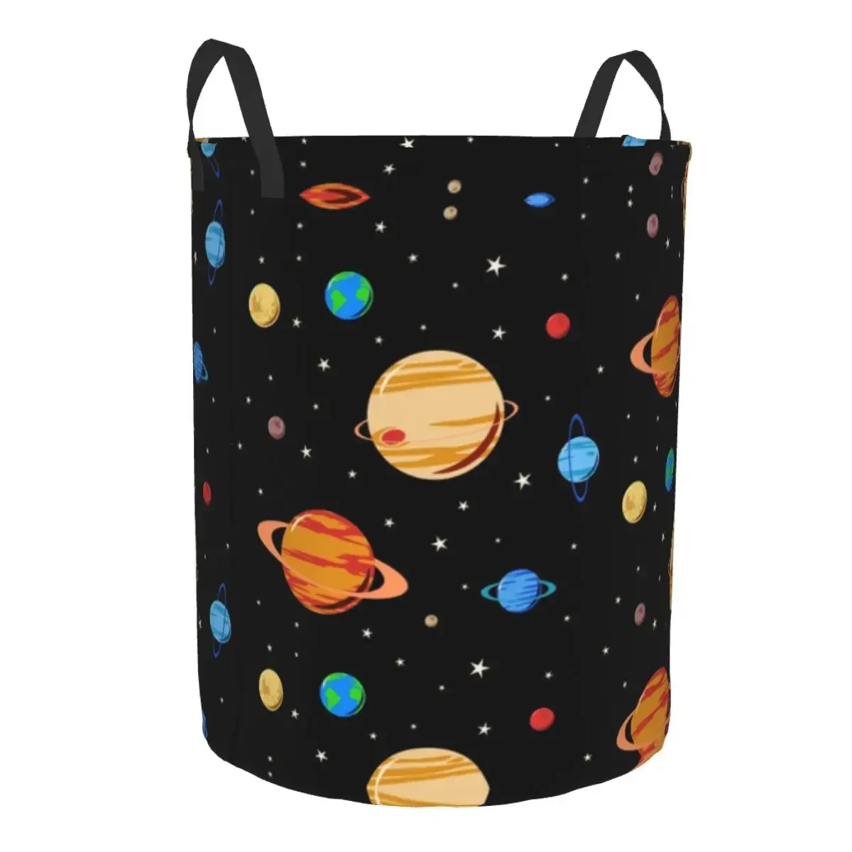 Custom Cute Planets Pattern Laundry Basket Foldable Space Galaxy Universe Clothes Toy Hamper Storage Bin for Kids Nursery