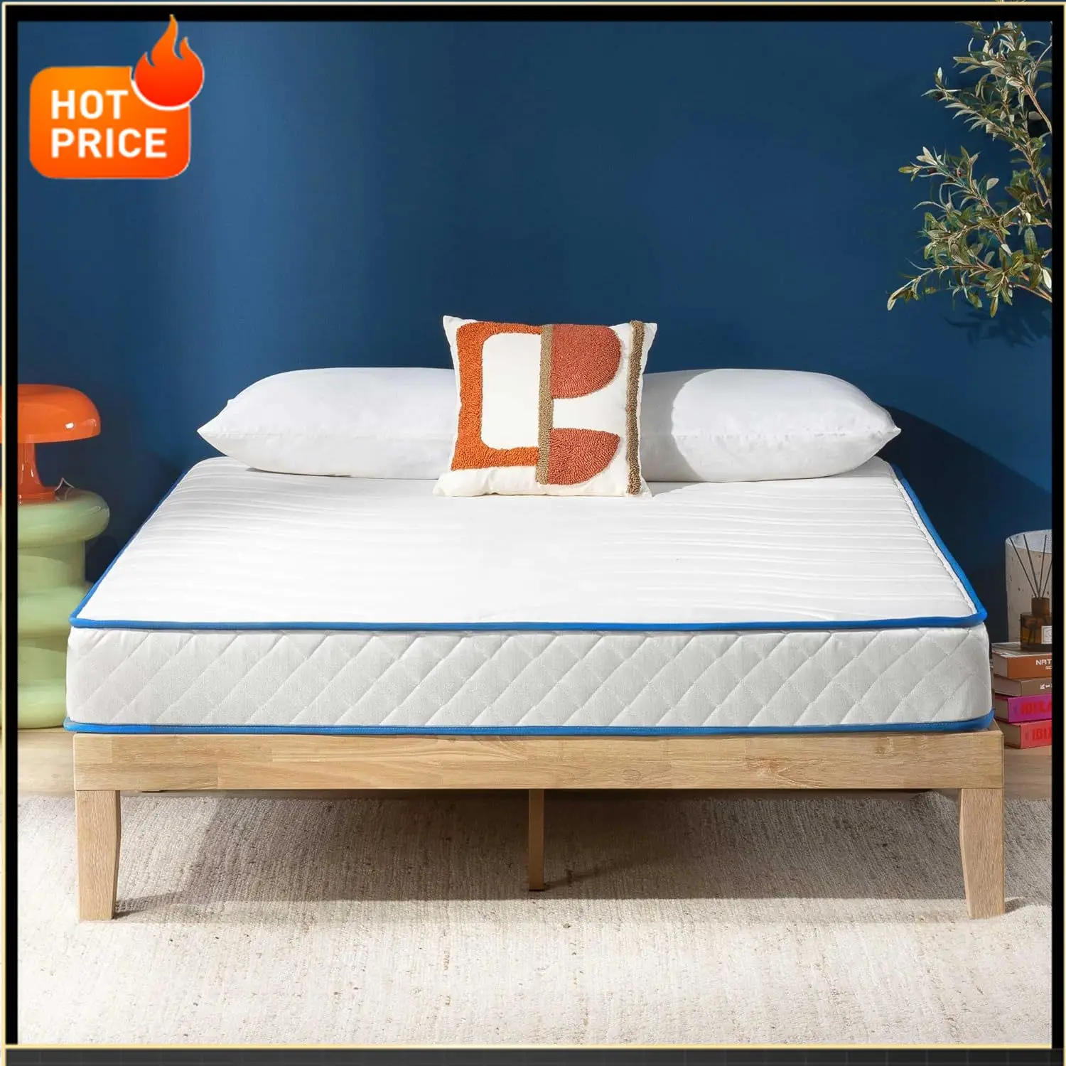 

Bestseller6 Inch Bonnell Spring Hybrid Mattress, Tight Top, Certified Safe Foams & Fabric, Mattress in a Box, Twin